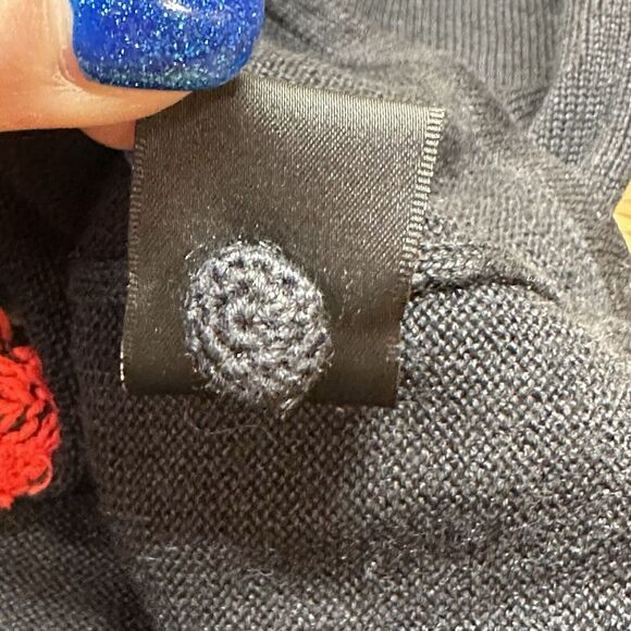 Michael Simon Small Beaded Embroidered‎ Floral Flower Sweater Cardigan Black EUC - Picture 8 of 8